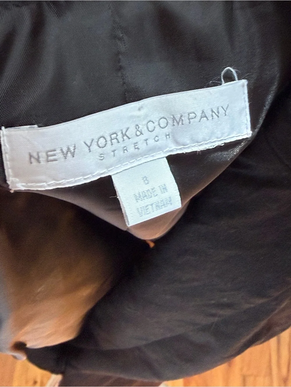 New York & Company Black Stretch Sleeveless Blazer Vest Size 8